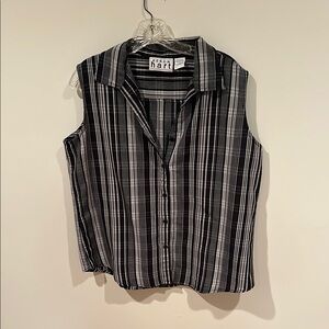 KEREN hart Black and White Striped Tank Top
